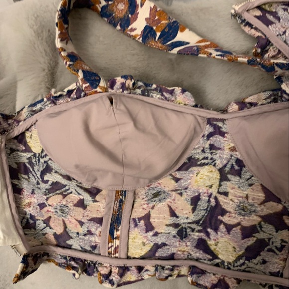 Anthropologie Sachin Babi Jacquard Sweetheart Crop Top Bustier Corset Tapestry - Picture 11 of 14